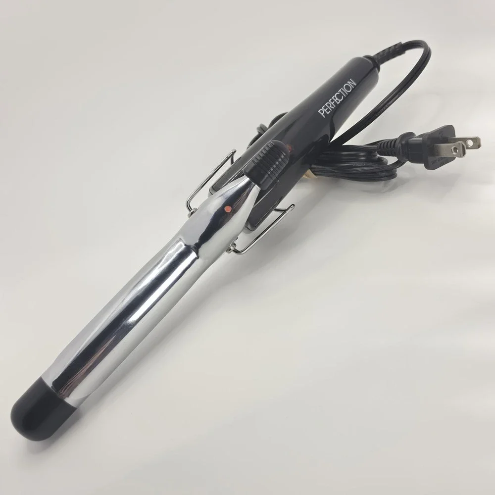 Vintage Perfection Hair Curling Iron Model EV140 Dry Styling Tool Black Chrome